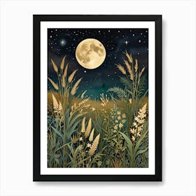 William Morris Moonlight In The Meadow Art Print