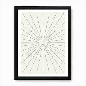 Sunbeam Line Drawing Illustration Art Print Art Print