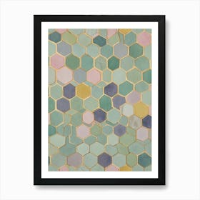 Pastel Honeycomb Art Print