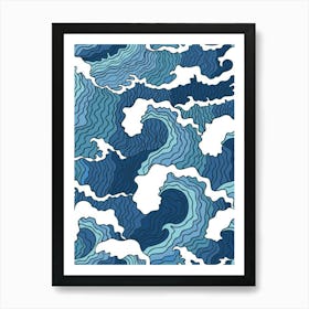 Sea Wave Pattern Art Print
