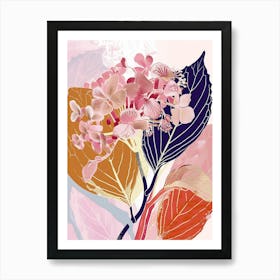 Colourful Flower Illustration Hydrangea 1 Art Print