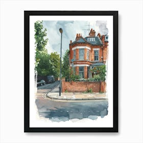 Hillingdon London Borough   Street Watercolour 4 Art Print