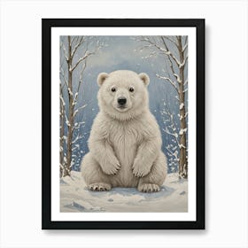 Polar Bear Cub Art Print