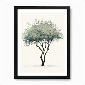 Olive Tree Pixel Illustration 2 Art Print