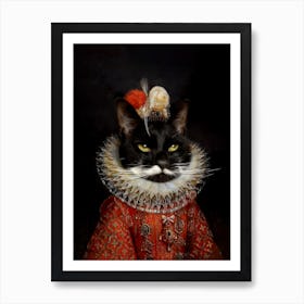 Lady Socks Cat Pet Portraits Art Print