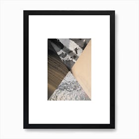 Rectangle Sand Glass & Black Marble Abstract Art Print