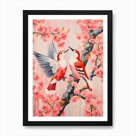 Vintage Japanese Inspired Bird Print Woodpecker 4 Art Print