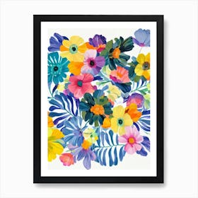 Anemone Modern Colourful Flower Art Print