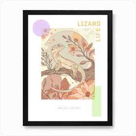 Gecko Abstract Modern Illustration 7 Poster Art Print