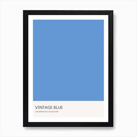 Vintage Blue Colour Block Poster Art Print