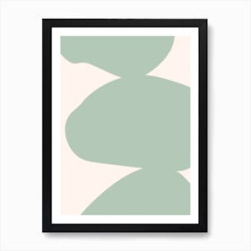 Abstract Bauhaus Shapes 2 Seafoam Art Print
