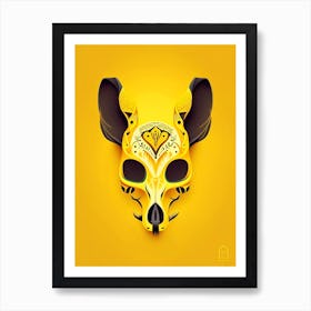 Animal Skull Yellow 1 Mexican Art Print