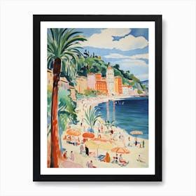 Lerici, Liguria   Italy Beach Club Lido Watercolour 4 Art Print