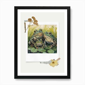 Scrapbook Frogs Fairycore Painting 3 Art Print