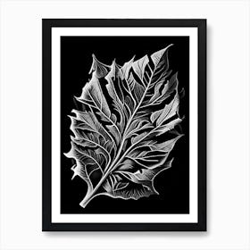 Tobacco Leaf Linocut 1 Art Print