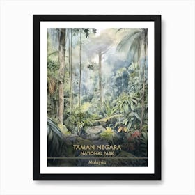 Taman Negara National Park Malaysia Watercolour 1 Art Print