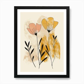 Kyoto Flower Market Boho Minimalist Style 1 Art Print