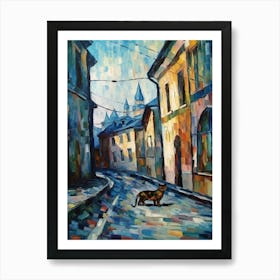 Painting Of Moscow Russia With A Cat In The Style Of Impressionism 3 Art Print