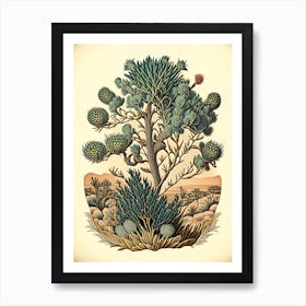 Joshua Tree Wildflower Vintage Botanical Art Print