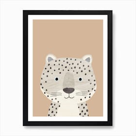 Snow Leopard Beige Art Print