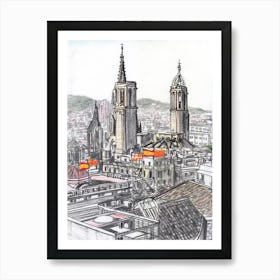 Town Hall and Cathedral Art Print