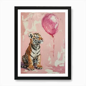 Cute Tiger 1 With Balloon Art Print