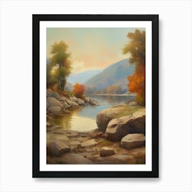 Forest Lake,Vintage Oil Painting,Farm Wall Decorations,Vintage Landscape,Vintage Landscape Oil Painting.15 1 Art Print