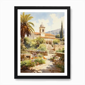 Dubrovnik Arboretum Croatia Watercolour 3  Art Print