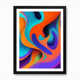 Abstract Colorful Waves Vertical Composition 52 Art Print