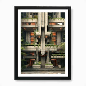 Brutalist Architecture Pixel Art 3 Art Print