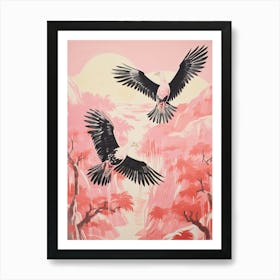 Vintage Japanese Inspired Bird Print Vulture Art Print