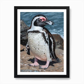 African Penguin Deception Island Oil Painting 4 Affiche