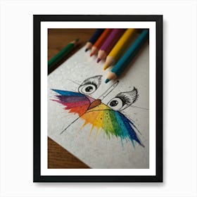 Rainbow Owl Art Print