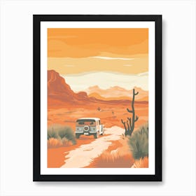 Vintage Car In The Desert 2 Art Print