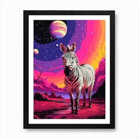 Zebra In Space Art Print