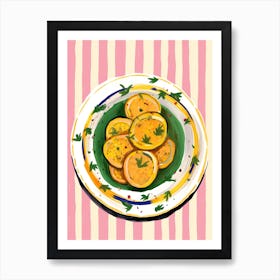 A Plate Of Pumpkins, Autumn Food Illustration Top View 37 Art Print