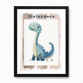 Cute Cartoon Maiasaura Dinosaur Watercolour 2 Poster Art Print