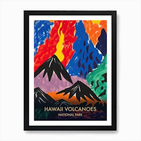 Hawaii Volcanoes National Park Travel Poster Matisse Style 4 Art Print