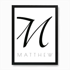 Matthew Typography Name Initial Word Art Print