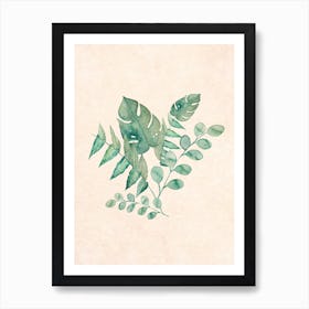 Bloomery Decor Watercolor Jungle Leaves S Art Print