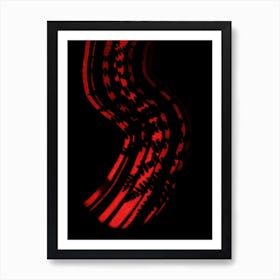 Red And Black Abstract Fern Art Print