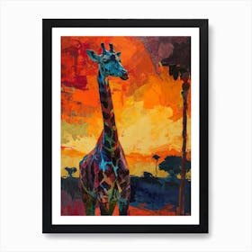 Textured Brushstroke Giraffe 2 Art Print