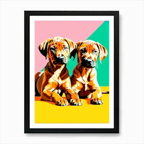 Rhodesian Ridgeback Pups, This Contemporary art brings POP Art and Flat Vector Art Together, Colorful Art, Animal Art, Home Decor, Kids Room Decor, Puppy Bank - 112th Art Print