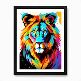 Colorful Lion Painting 3 Art Print