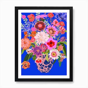 Vase of Bright Flower Blooms Art Print