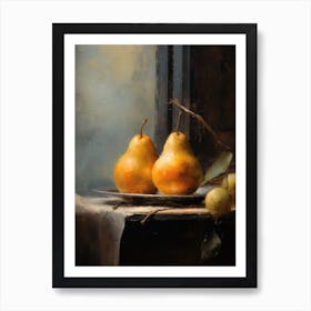 Pear Reflection Still Life Art Print