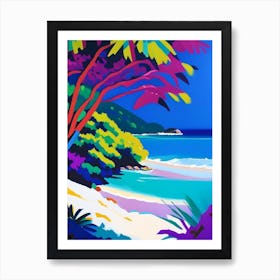 Seychelles Beach Colourful Painting Tropical Destination Art Print