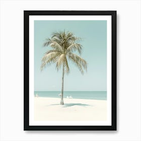 Palm Tree On The Beach Art Print