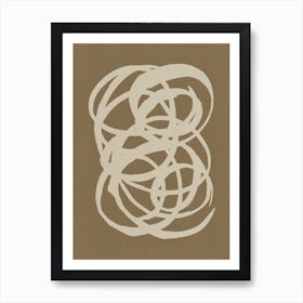 Ink Scribble 2 Ochre Tones Art Print