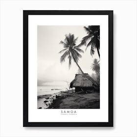 Poster Of Samoa, Black And White Analogue Photograph 2 Art Print